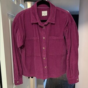 Women's Corduroy Jean Jacket - Deep Pink
